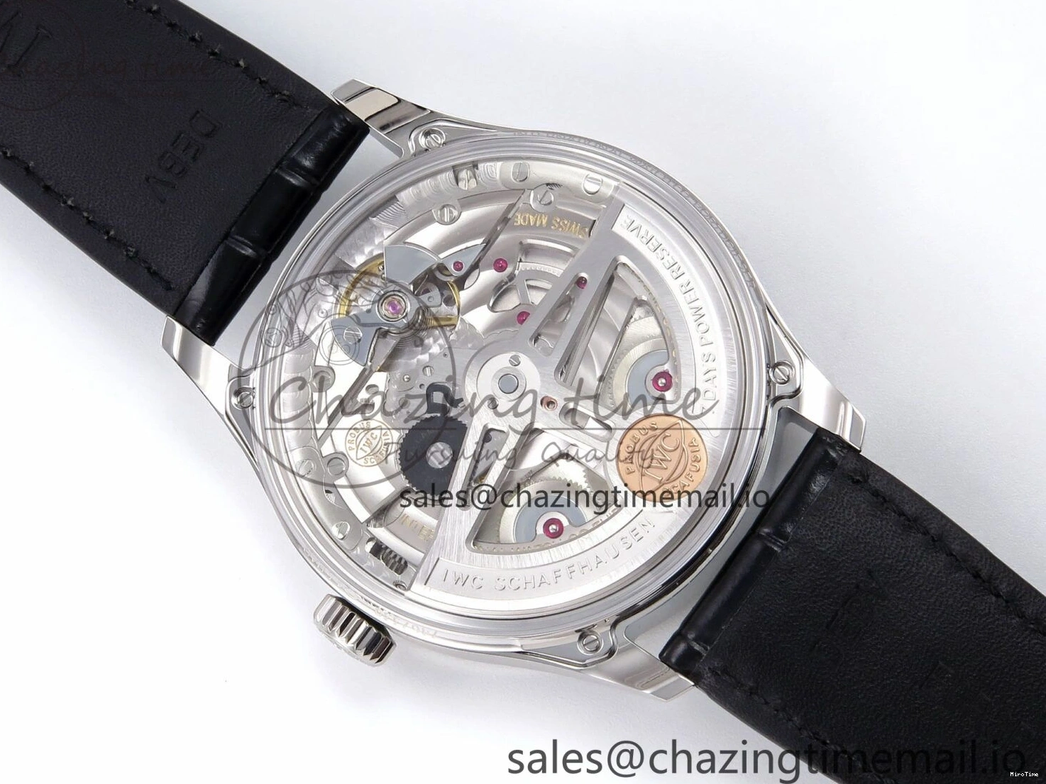 MIROTIME 0308 OnTrend Portugieser Automatic 42mm SS APSF 1:1 Best Edition White RG Dial on Black Leather Strap A 7010